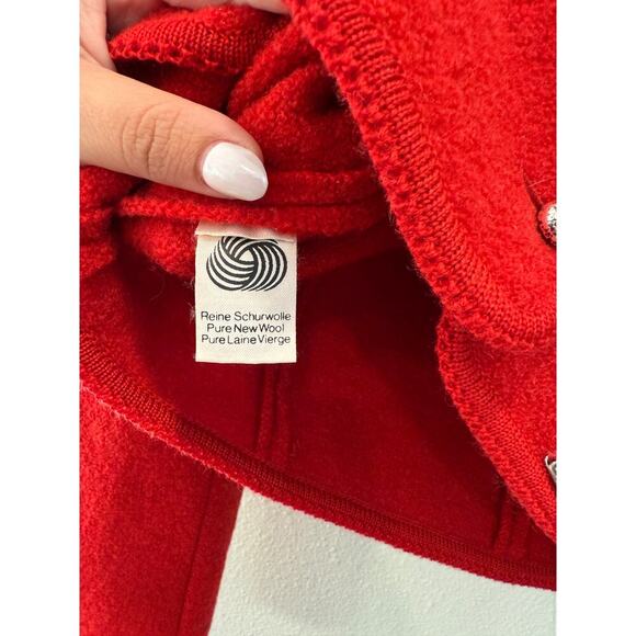 Flawless GEIGER tyrol red wool jacket blazer coat AUSTRIA 38 - Picture 4 of 5